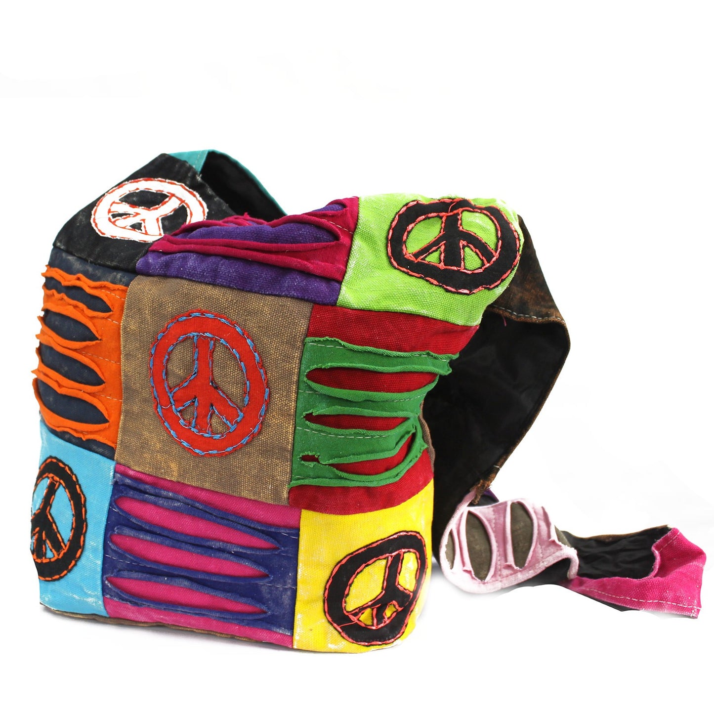 Ethnic Peace Patch Sling Bag – Colourful Bohemian Style