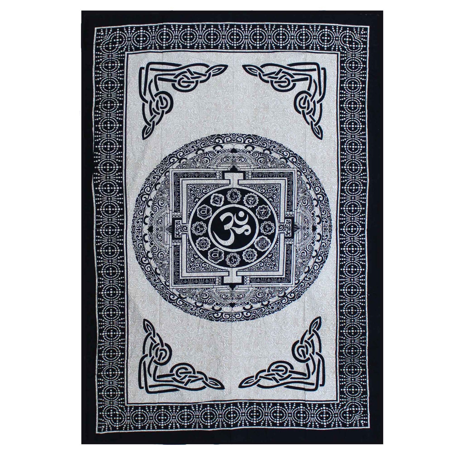 Single Cotton Bedspread + Wall Hanging – Mono Om Mandala