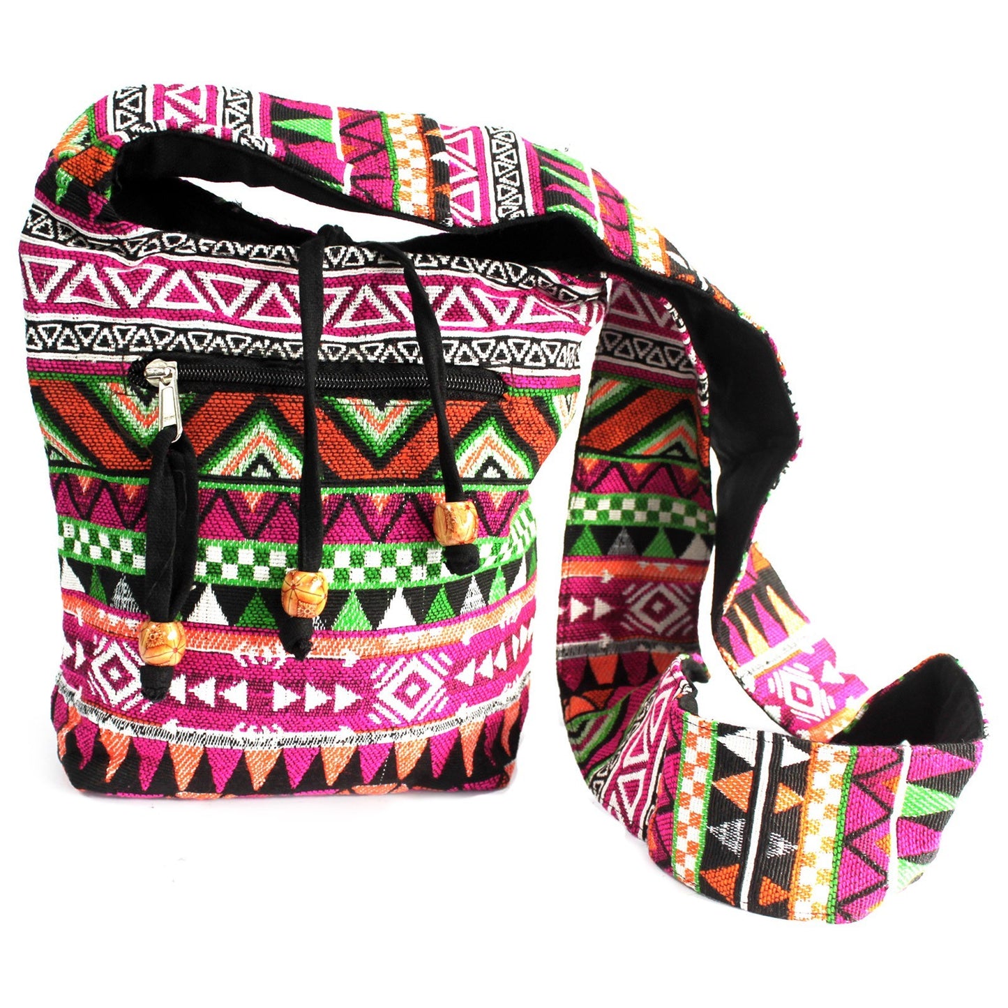 Jacquard Nepal Style Sling Bag – Festival Fuchsia