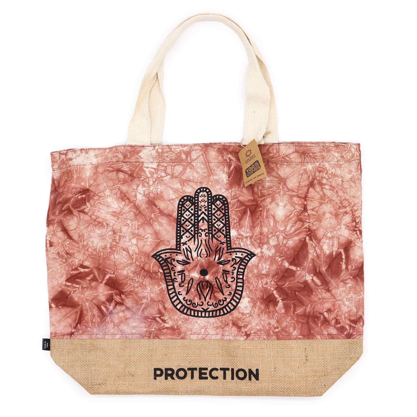 Terracotta Stonewash - All Natural Bag - Hamsa (Protection)