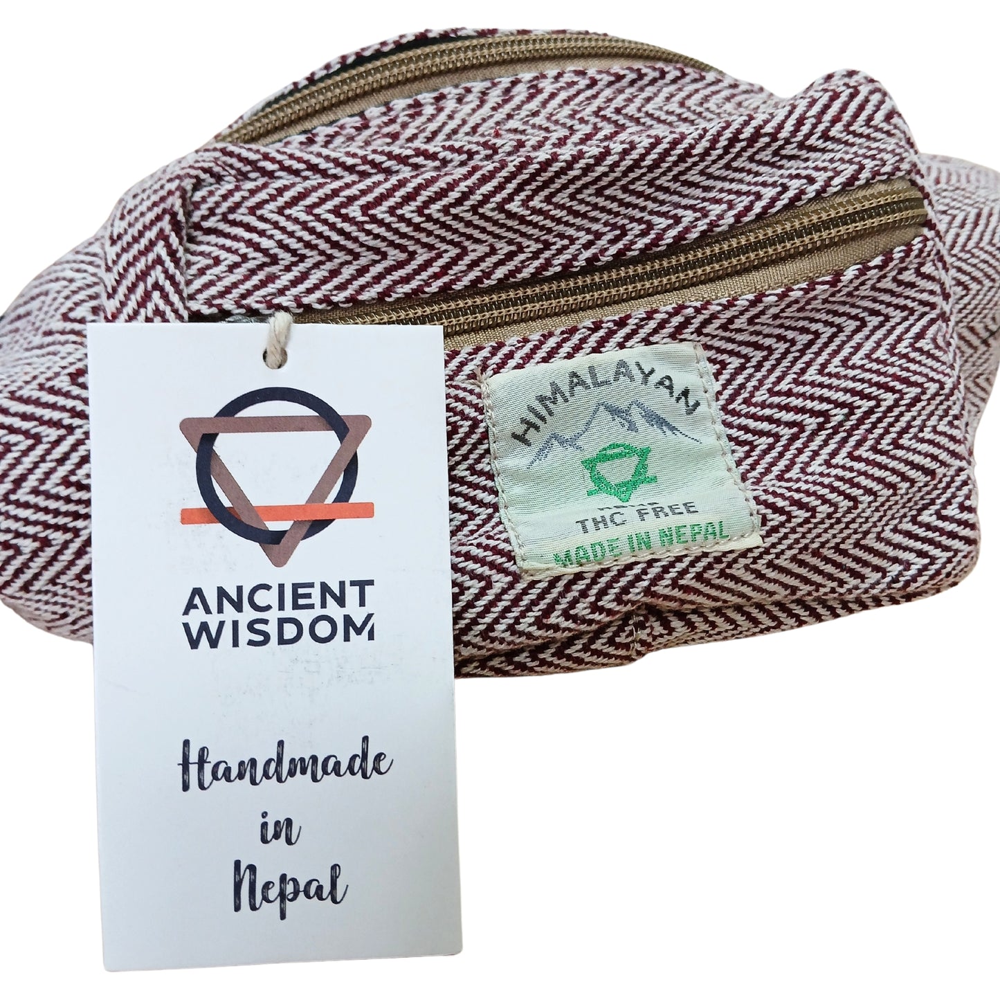 Handmade Hemp Bum Bag - Wine
