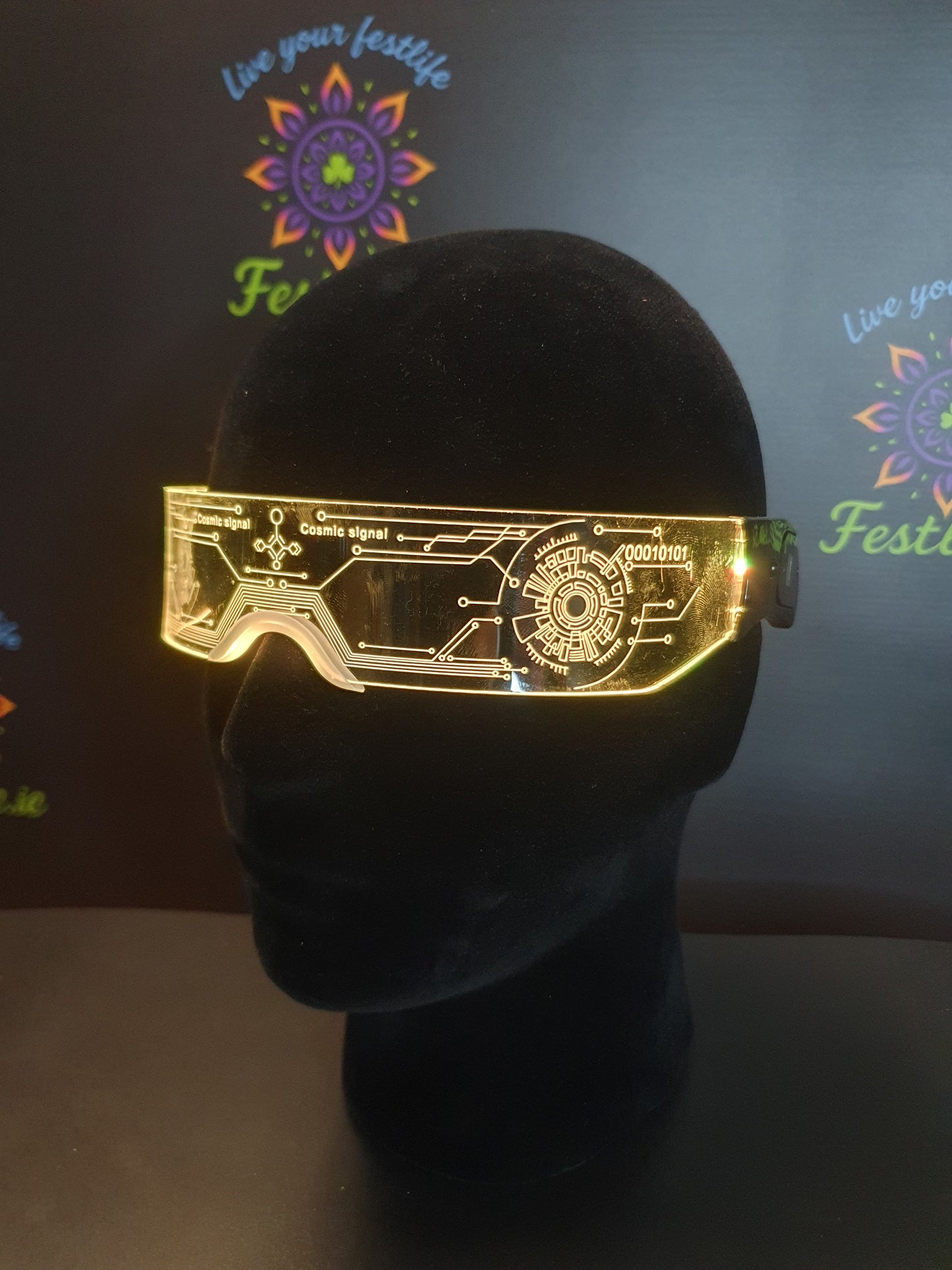 Futuristic LED Light-Up Visor Glasses – 7 Color Glow | Rave, Festival & Party Eyewear