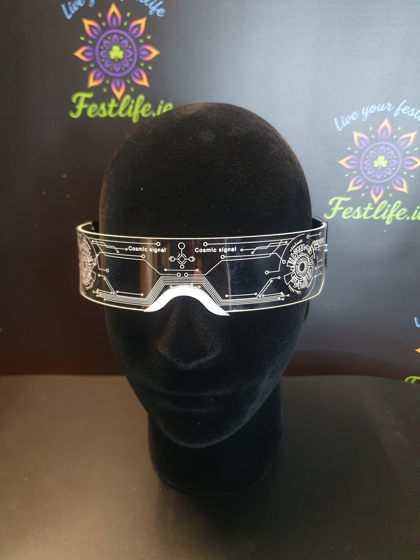 Futuristic LED Light-Up Visor Glasses – 7 Color Glow | Rave, Festival & Party Eyewear