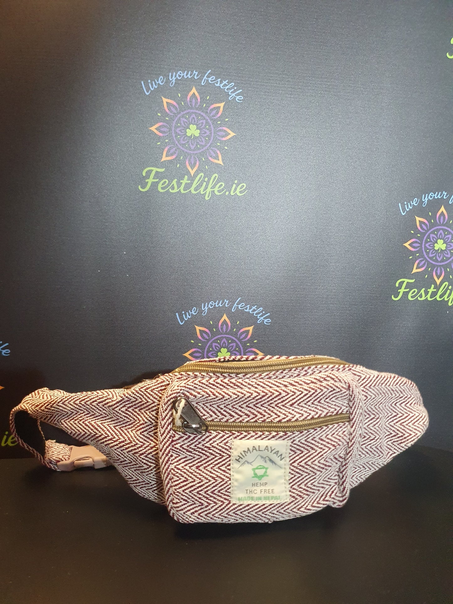 Handmade Hemp Bum Bag - Wine