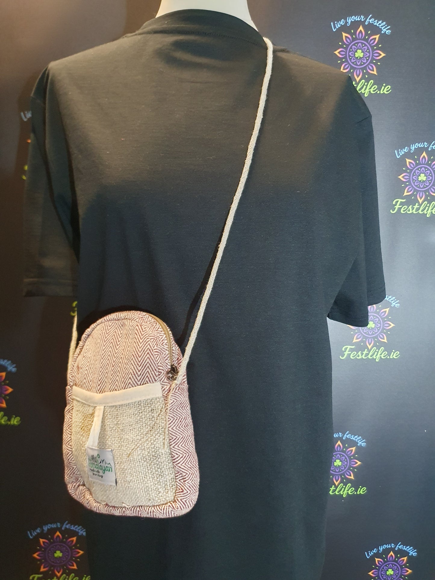 Mobile Hemp Bag with String Handle (Random Colours)
