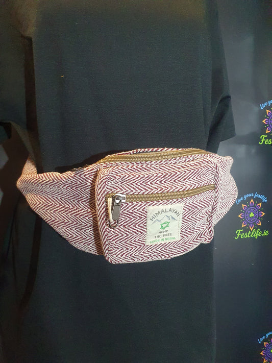 Handmade Hemp Bum Bag - Wine