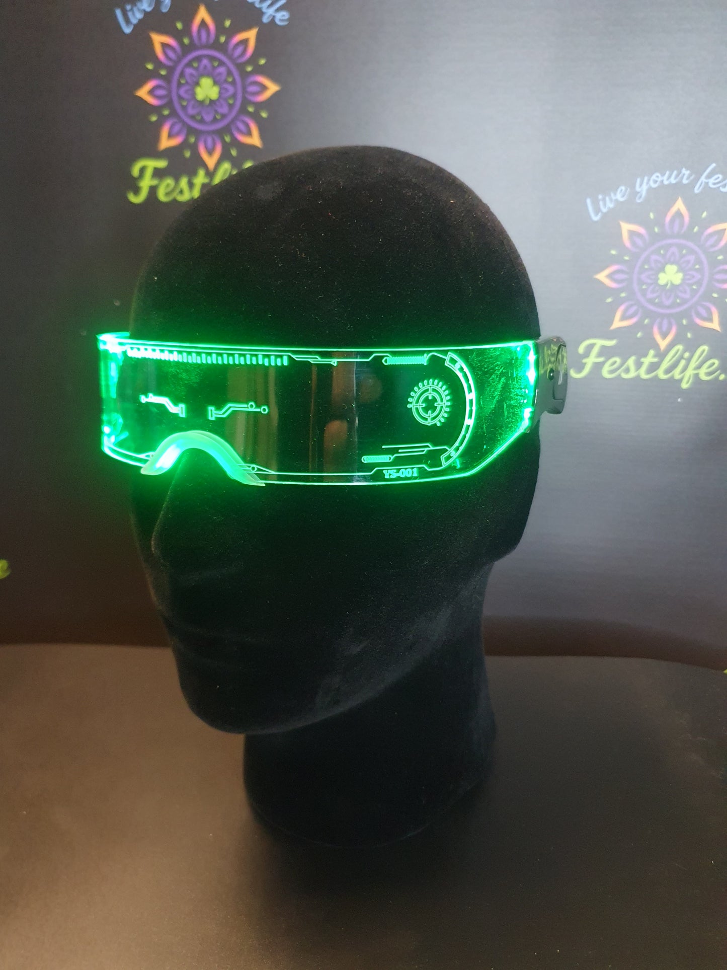 Futuristic LED Light-Up Visor Glasses – 7 Color Glow | Rave, Festival & Party Eyewear