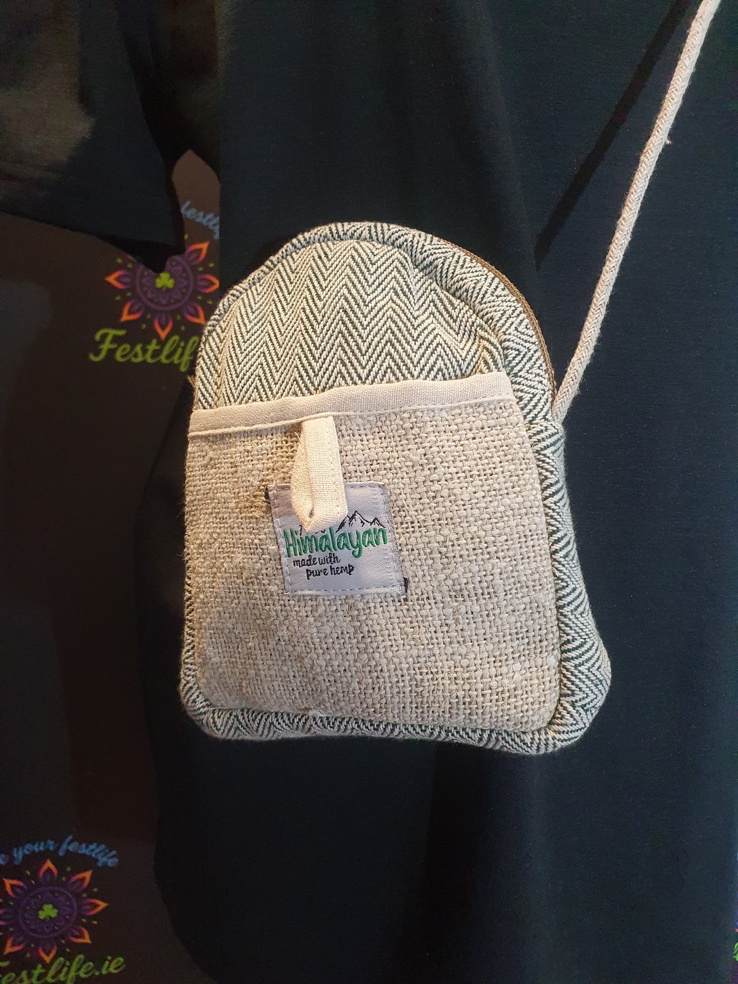 Mobile Hemp Bag with String Handle (Random Colours)
