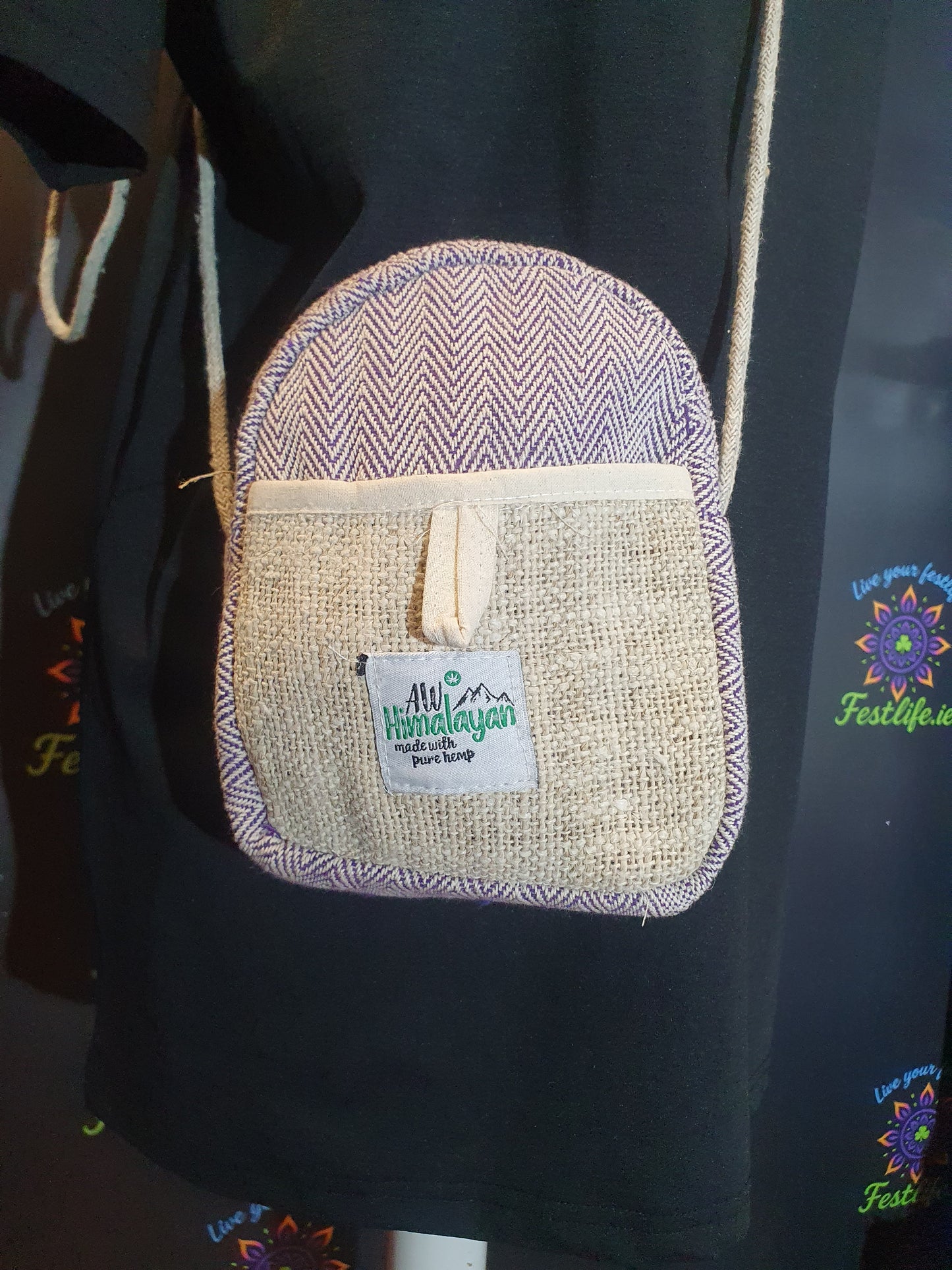 Mobile Hemp Bag with String Handle (Random Colours)