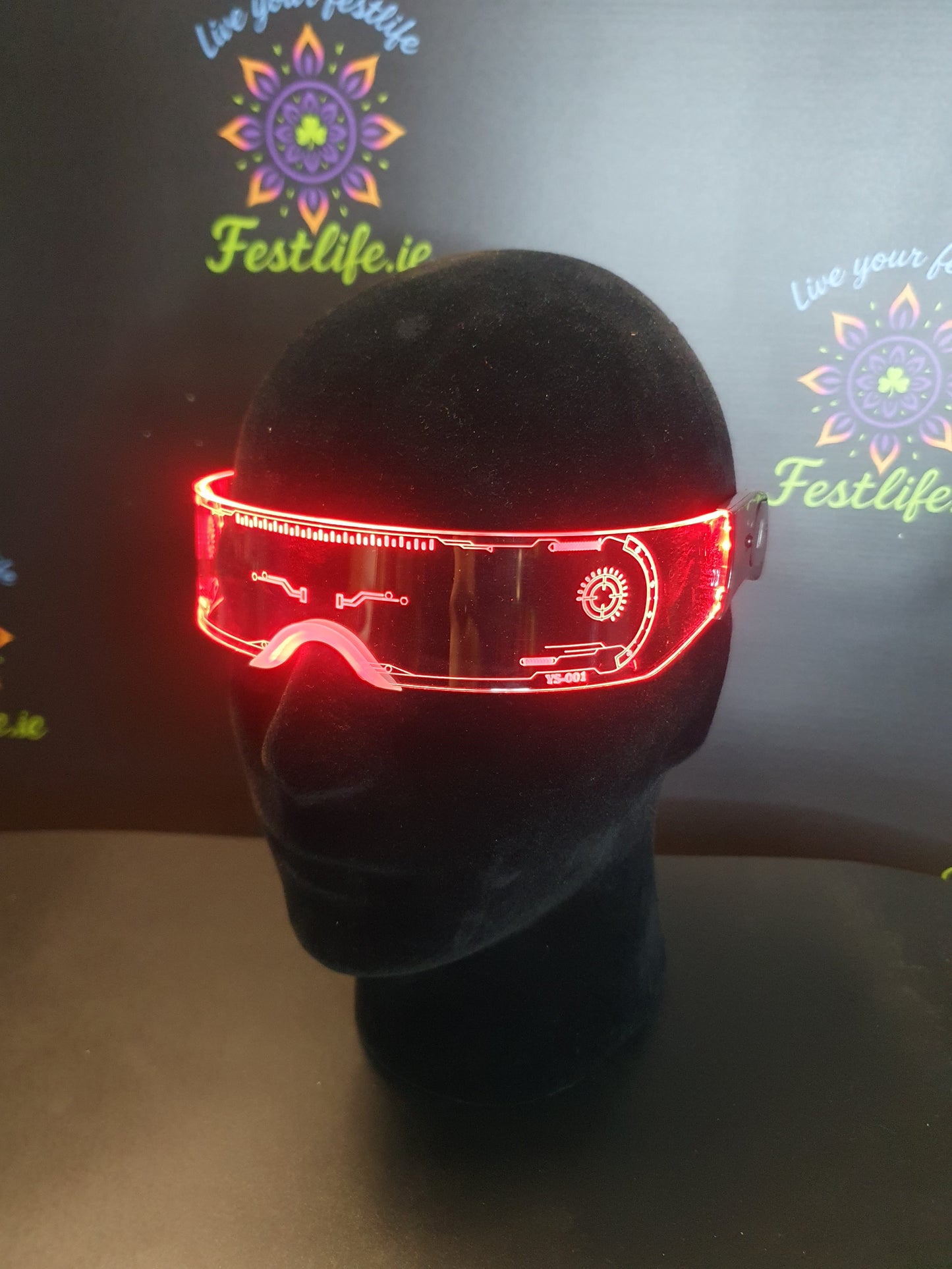 Futuristic LED Light-Up Visor Glasses – 7 Color Glow | Rave, Festival & Party Eyewear