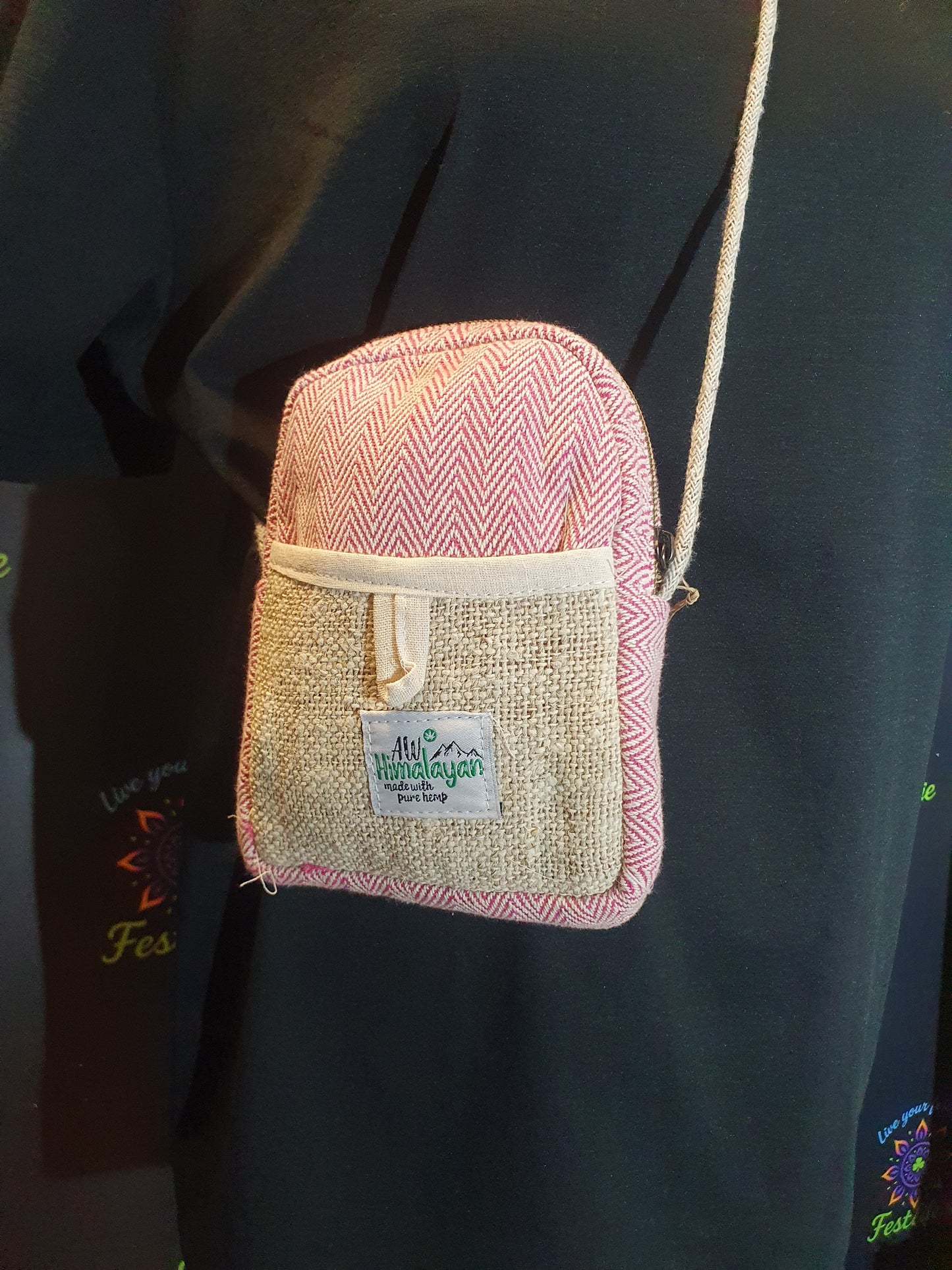 Mobile Hemp Bag with String Handle (Random Colours)