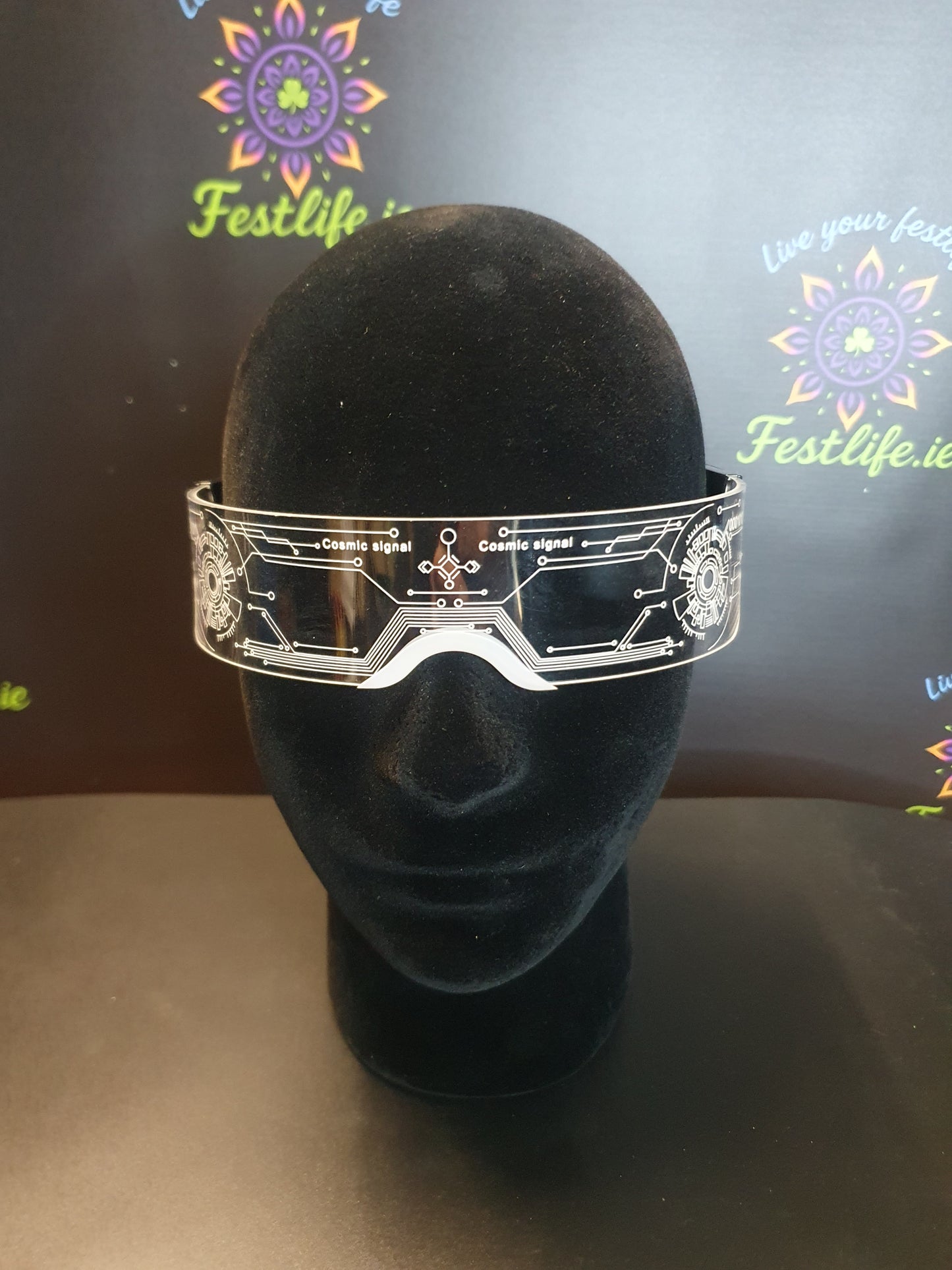 Futuristic LED Light-Up Visor Glasses – 7 Color Glow | Rave, Festival & Party Eyewear