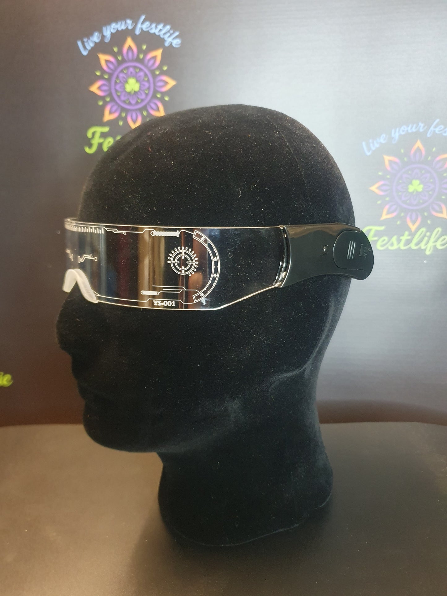 Futuristic LED Light-Up Visor Glasses – 7 Color Glow | Rave, Festival & Party Eyewear