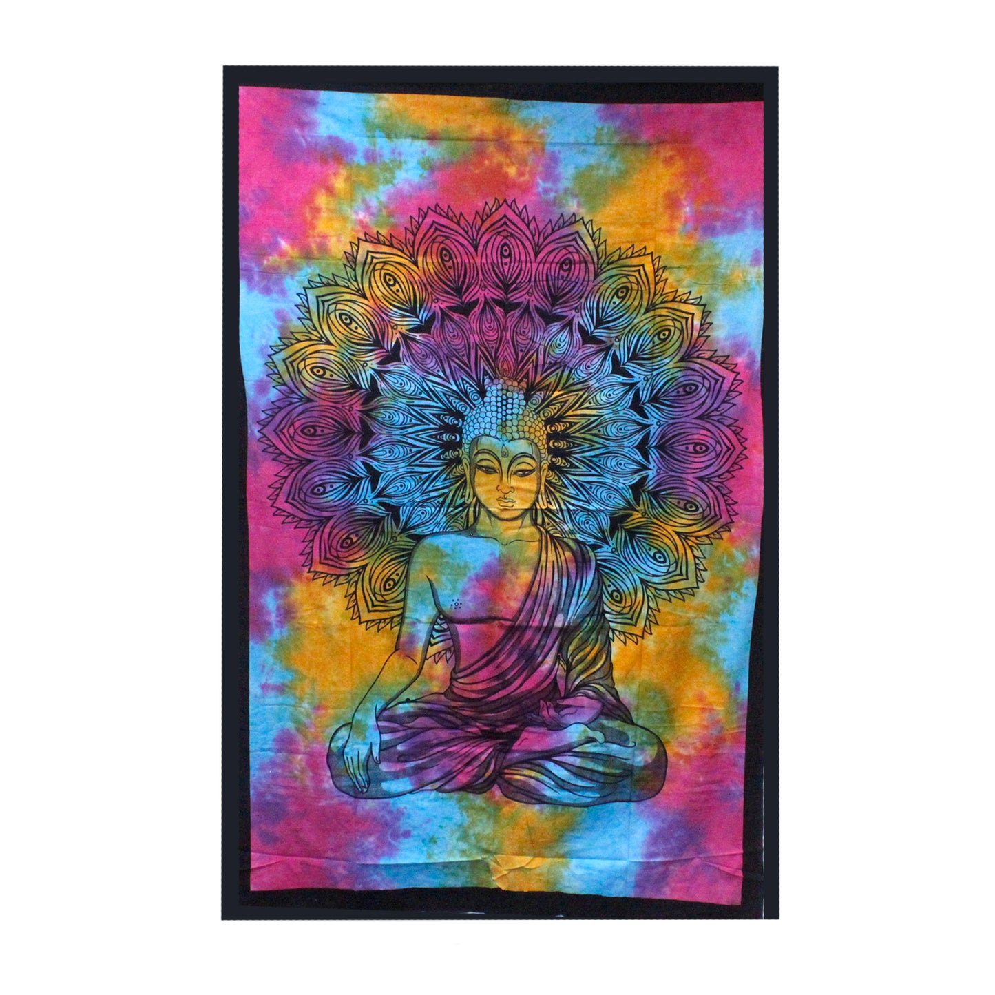 Peaceful Buddha Cotton Bedspread / Wall Hanging