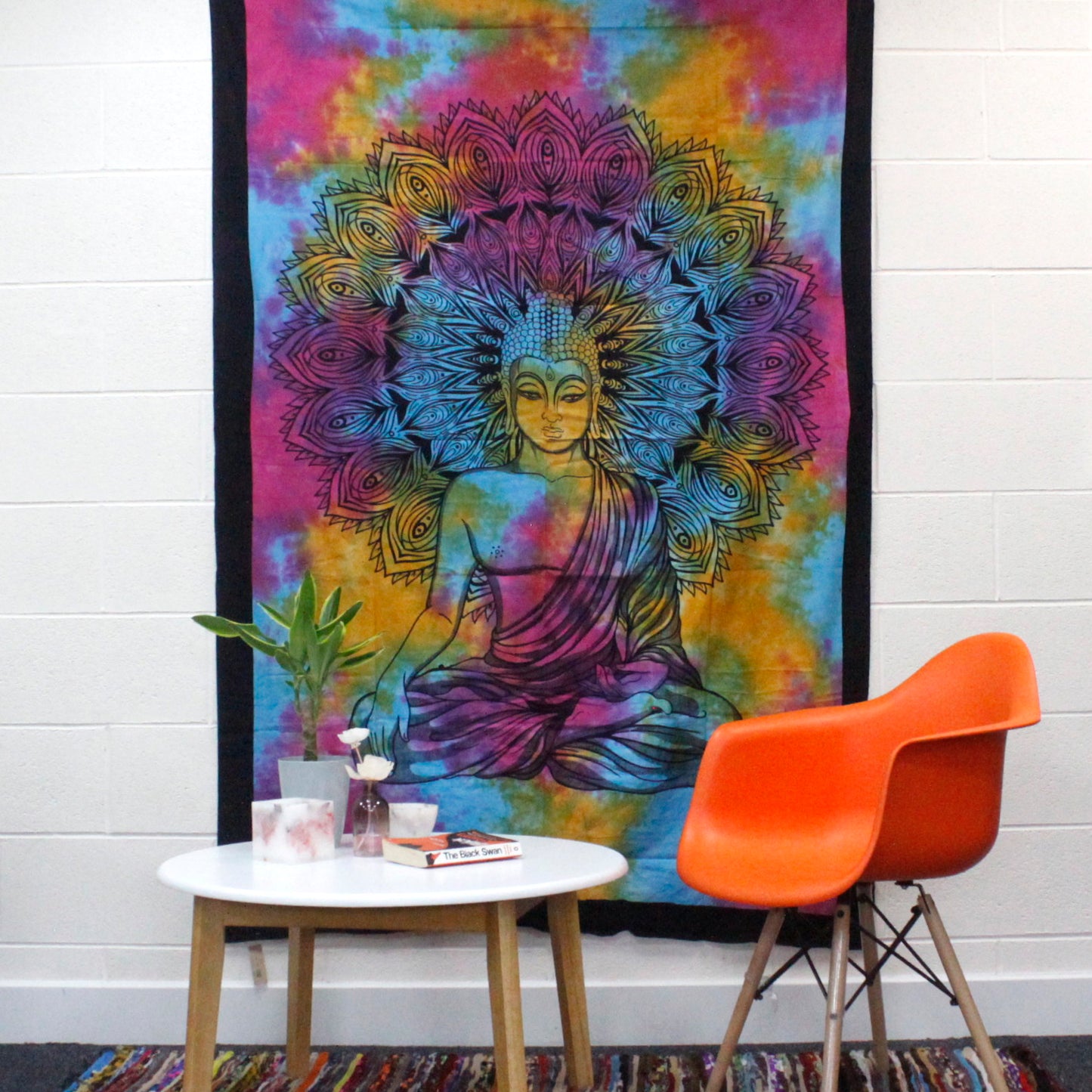Peaceful Buddha Cotton Bedspread / Wall Hanging