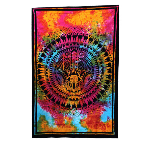 Single Cotton Bedspread / Wall Hanging – Hamsa