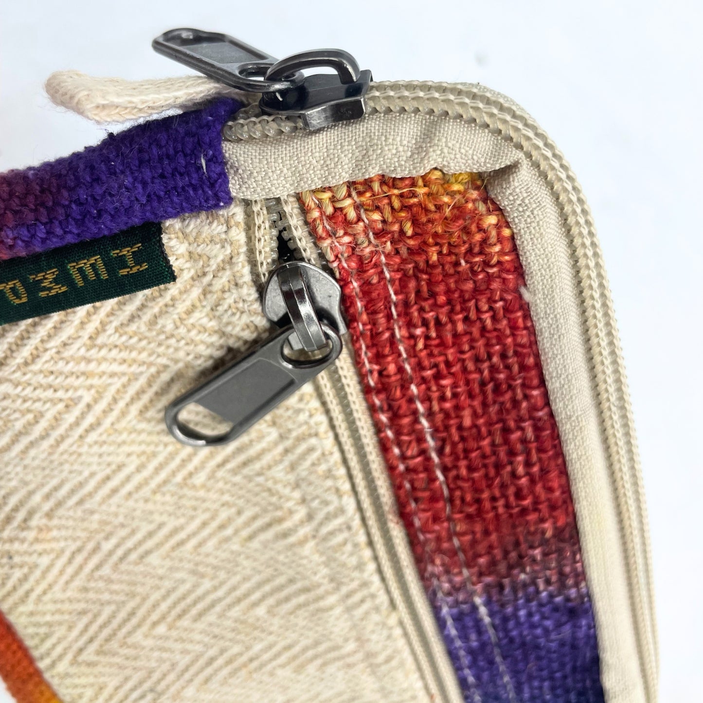 Handmade Hemp Tie-Dye Square Pouch Bag