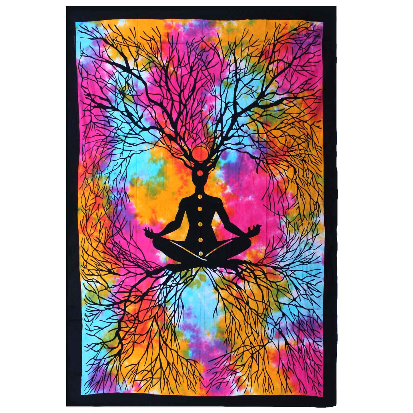 Single Cotton Bedspread + Wall Hanging – Yoga Tree