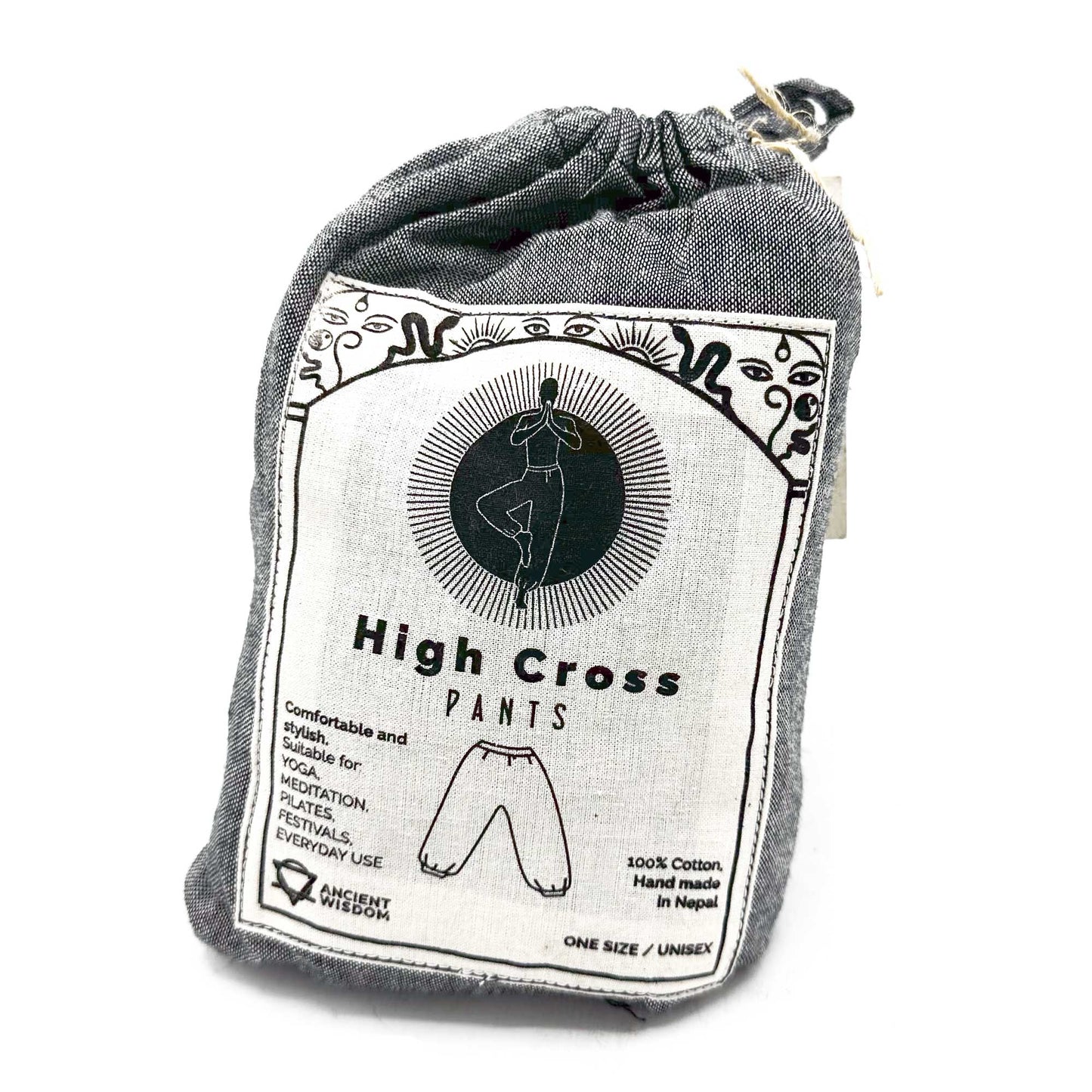 Yoga / Festival Pants - High Cross Himalayan Print on Grey