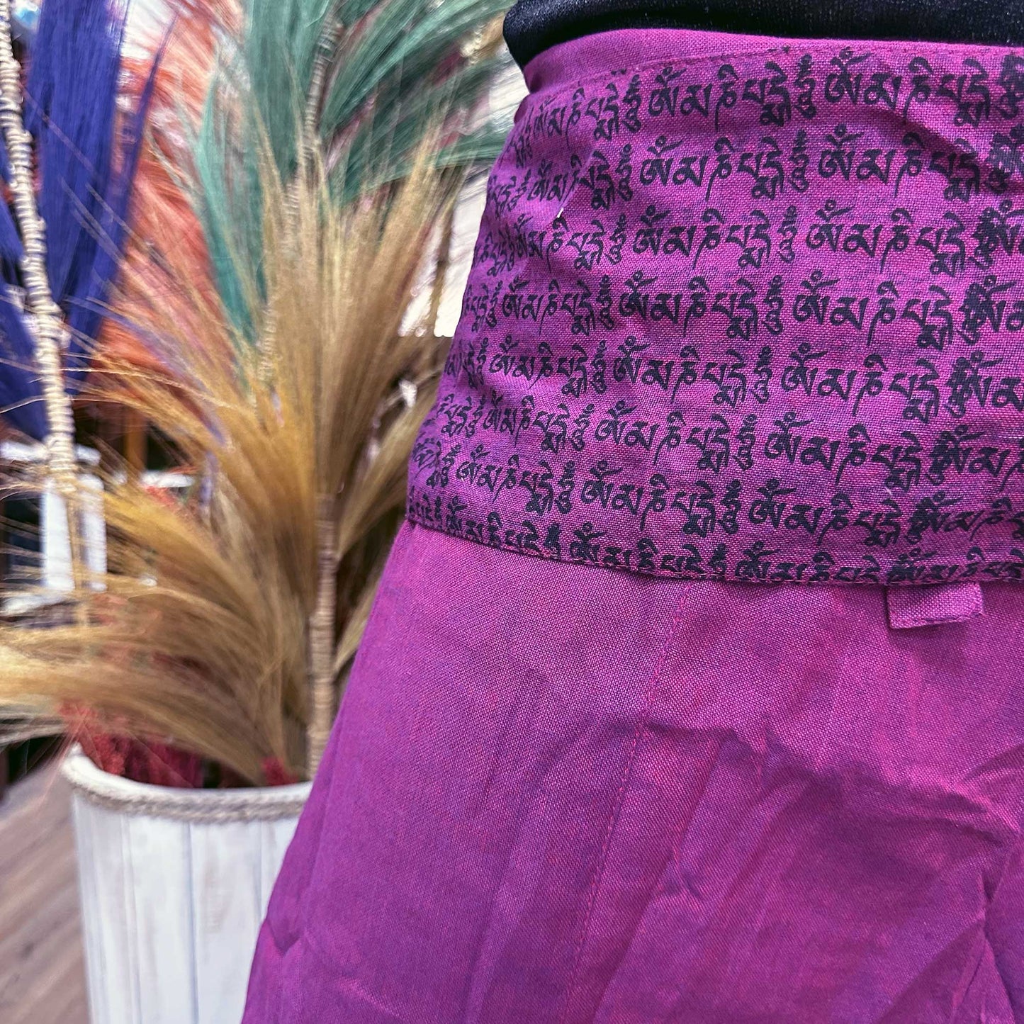 Yoga / Festival Pants - Thai Fisherman Style -  Mandala Mantra on Purple