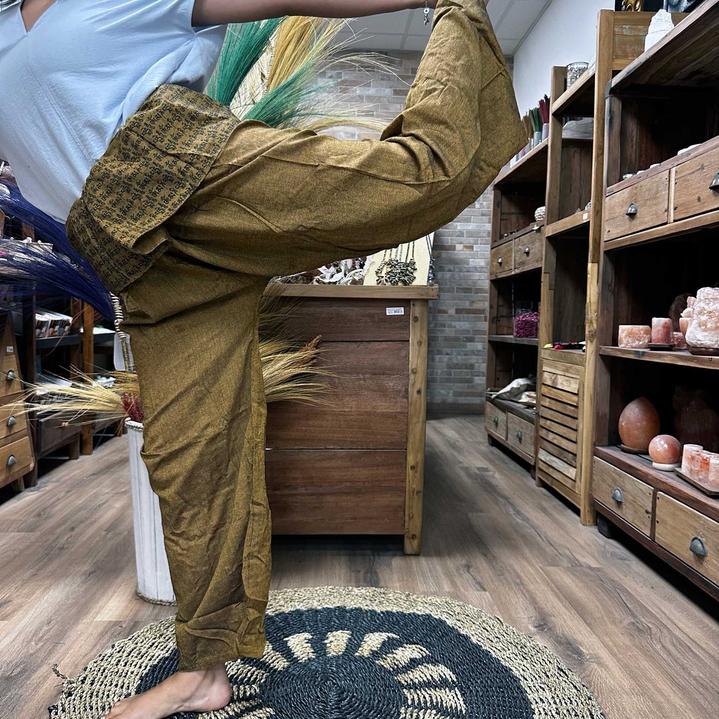 Yoga / Festival Pants - Thai Fisherman Style -  Mandala Mantra on Orange