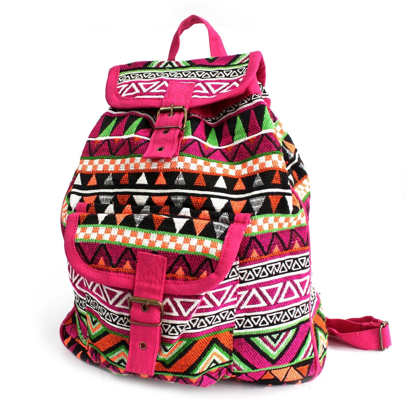 Jacquard Nepal Style Backpack – Festival Pink