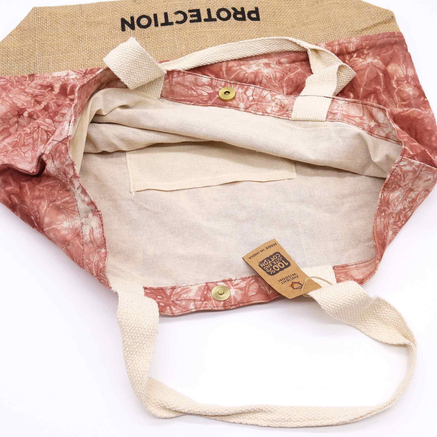 Terracotta Stonewash - All Natural Bag - Hamsa (Protection)