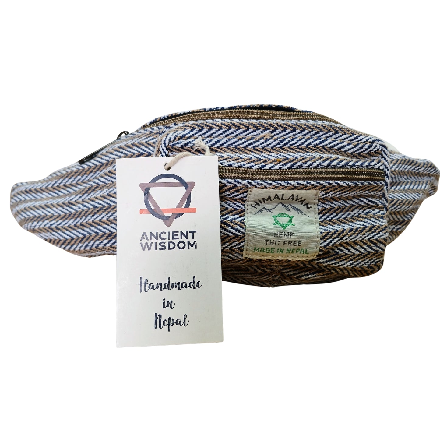 Handmade Hemp Bum Bag - Blue