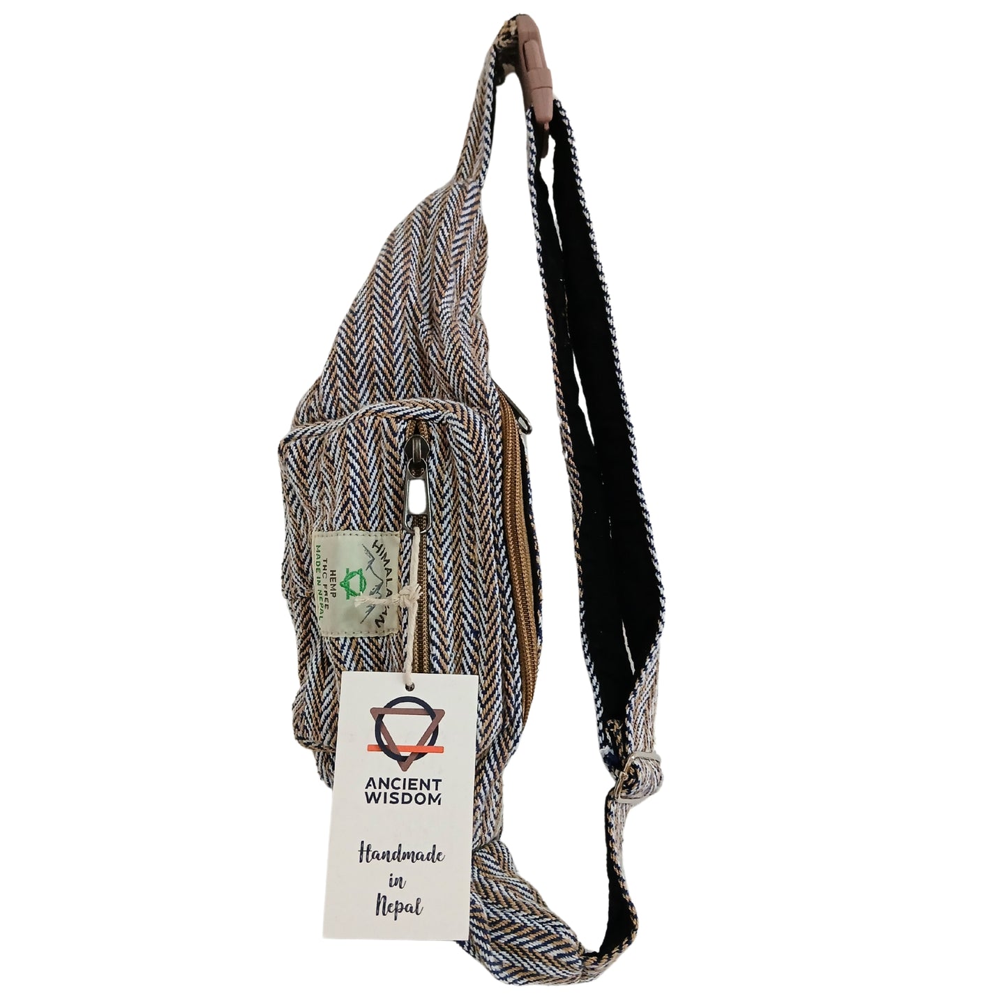 Handmade Hemp Bum Bag - Blue