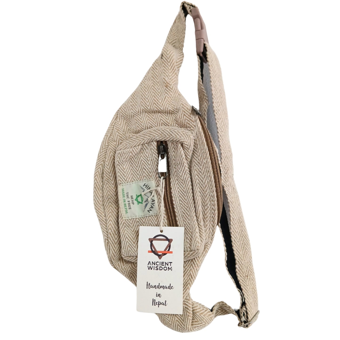 Handmade Hemp Bum Bag - Natural