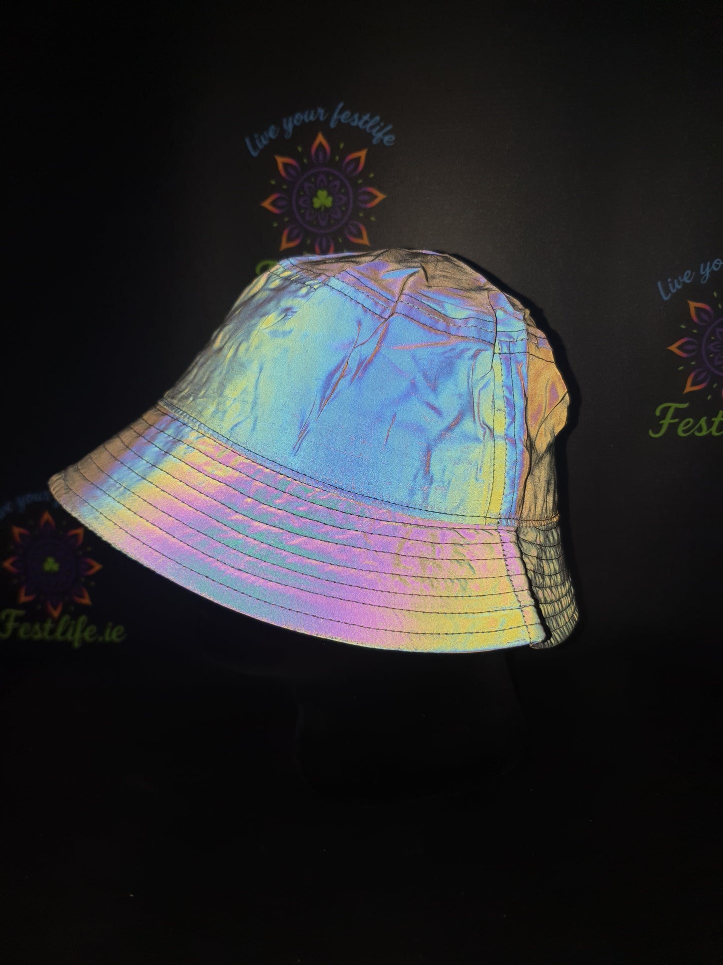 Reflective Flash Reactive Bucket Hat – Luminous Rave Style