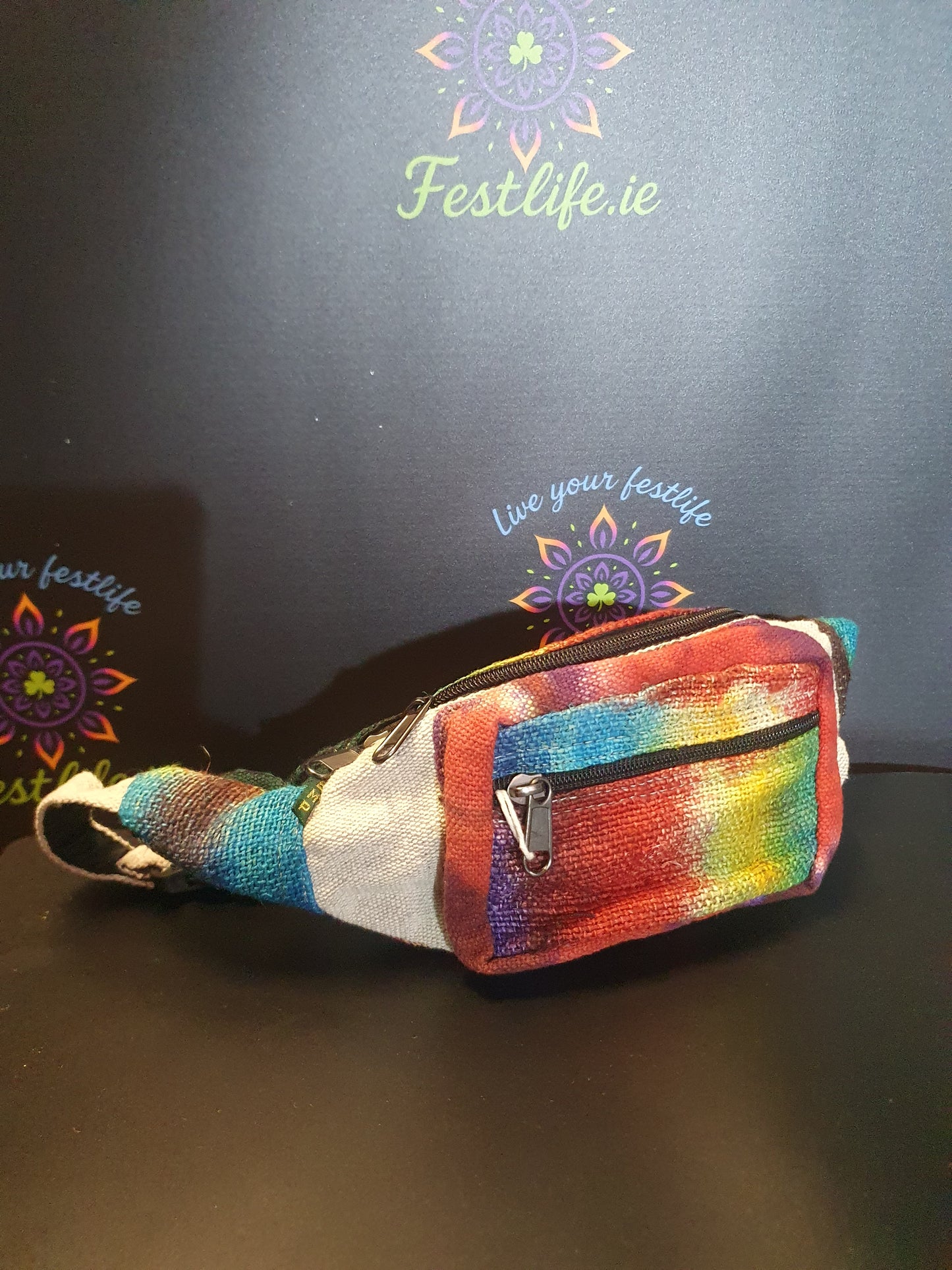 Handmade Hemp Tie-Dye Bum Bag