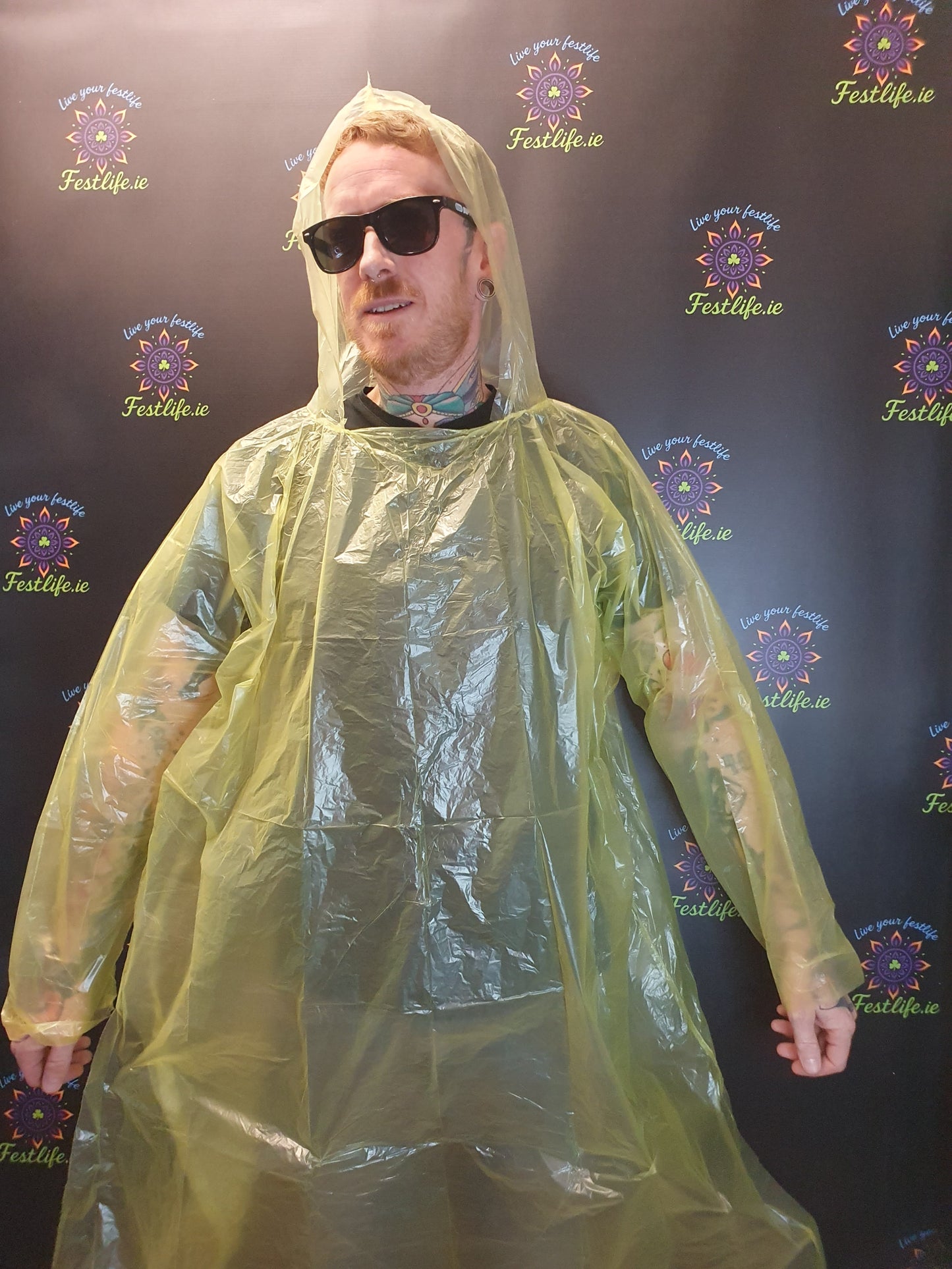 Disposable Festival Rain Poncho with Sleeves