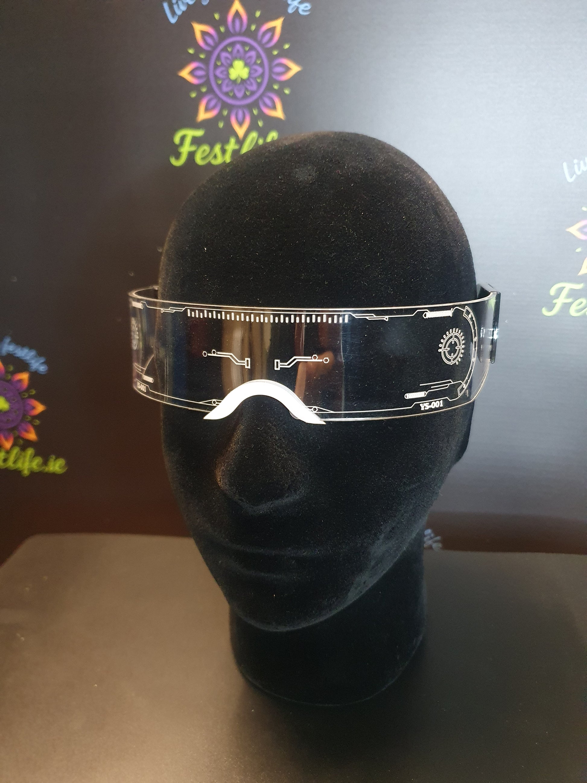 led rave goggles Futuristic LED Light-Up Visor Glasses – 7 Color Glow