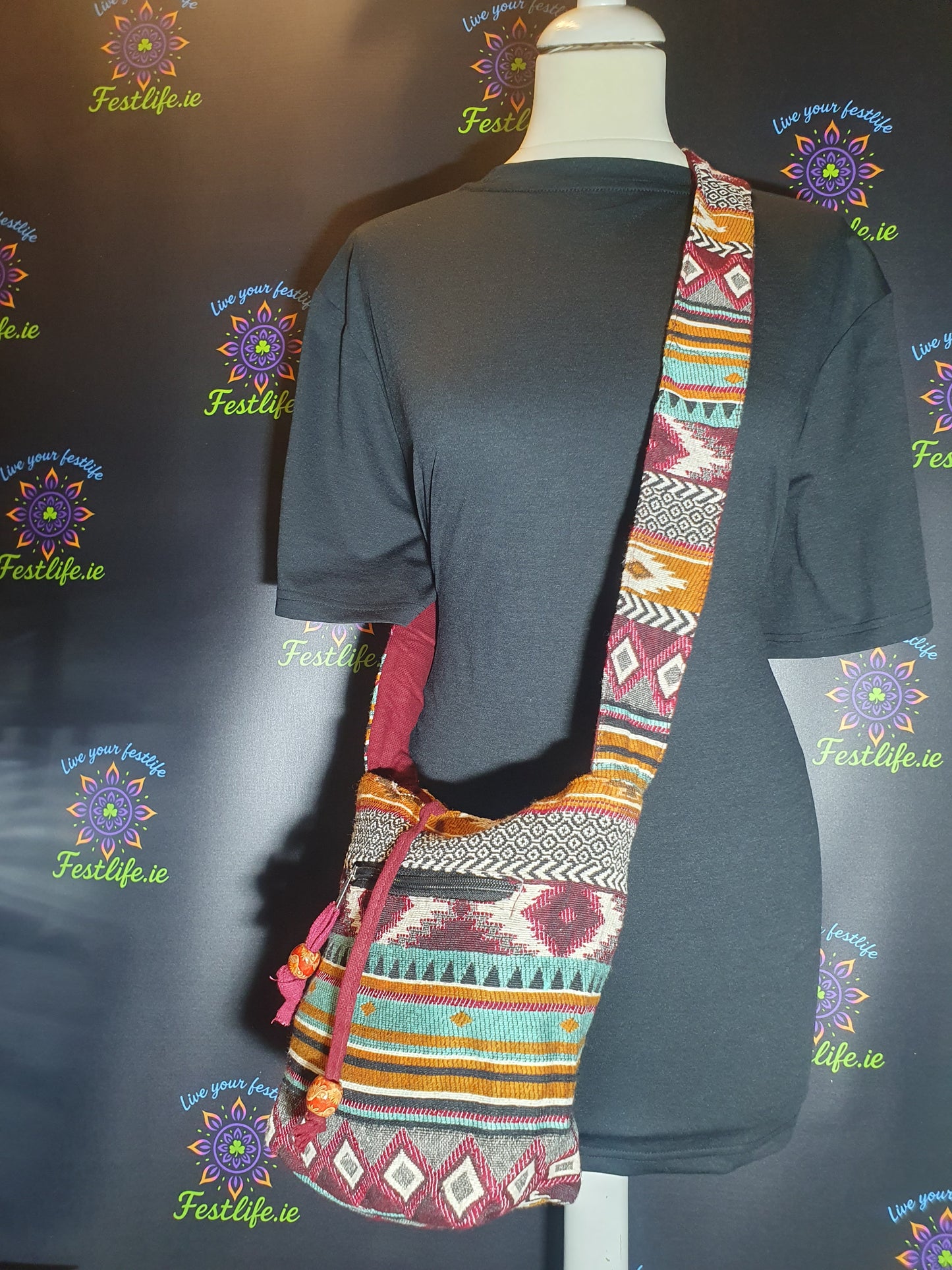 Jacquard Nepal Style Sling Bag – Earth Tones