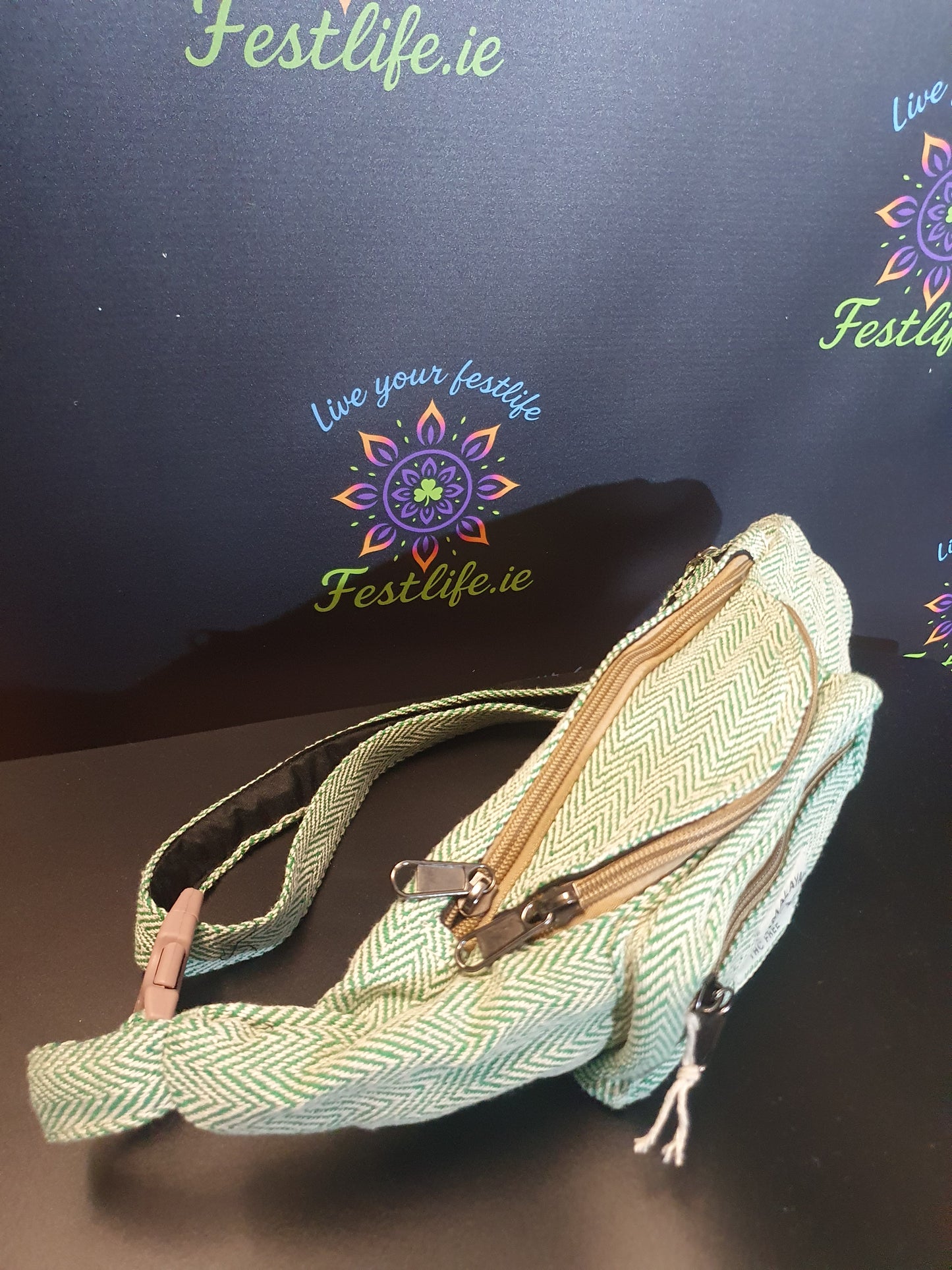 Handmade Hemp Bum Bag - Sage