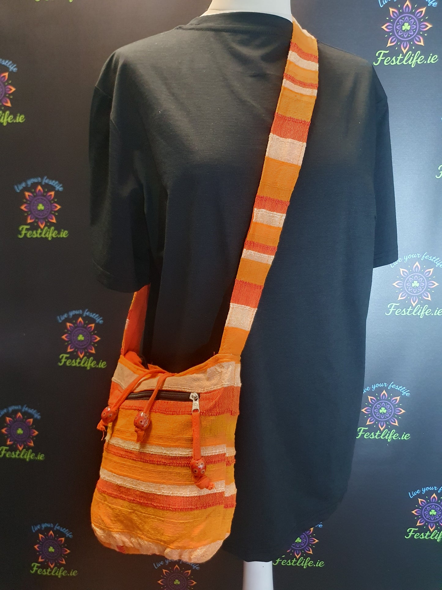 Sunrise Orange Nepal Sling Bag
