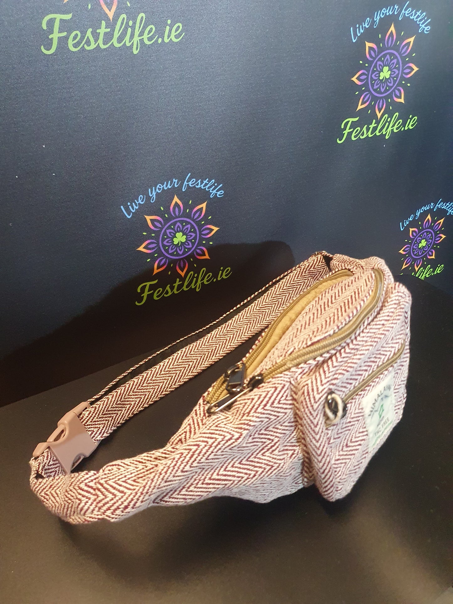 Handmade Hemp Bum Bag - Wine
