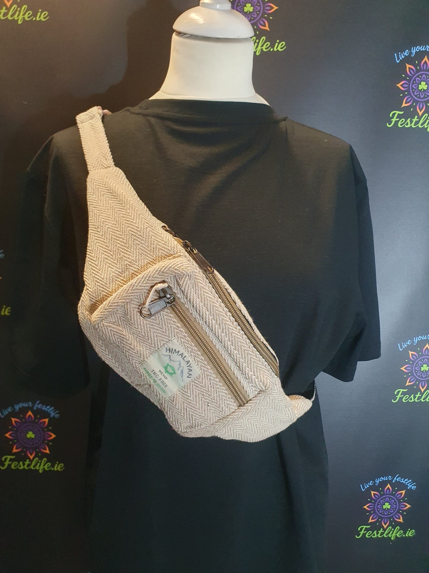 Handmade Hemp Bum Bag - Natural