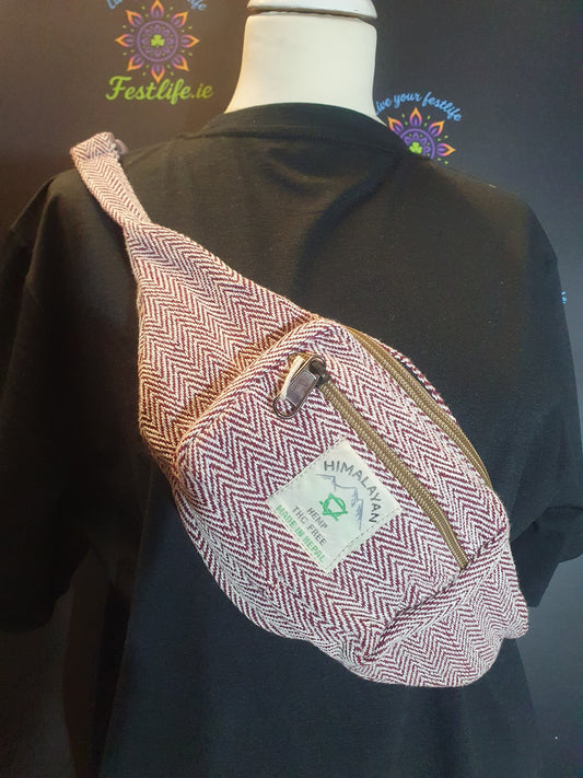 Handmade Hemp Bum Bag - Wine