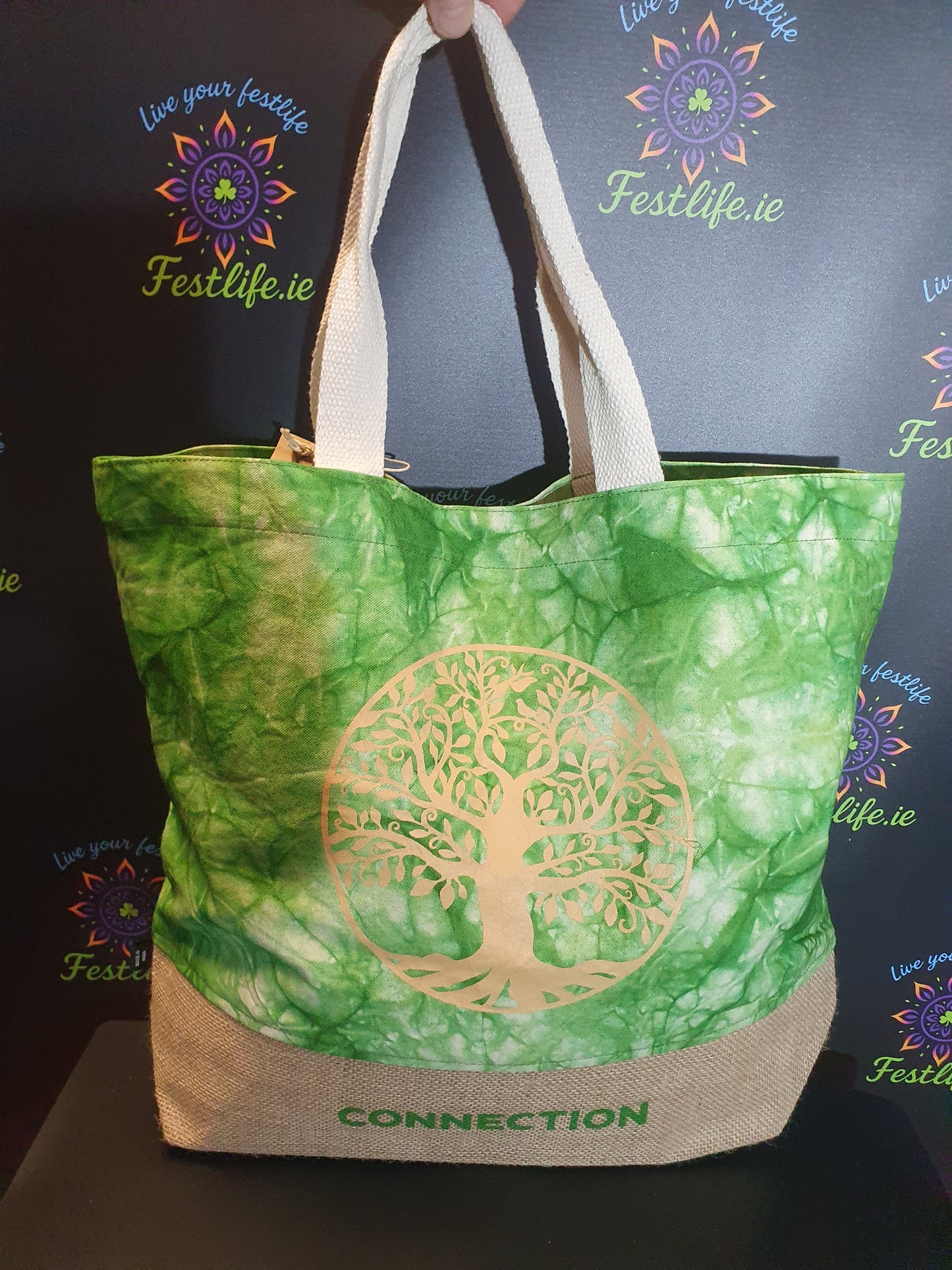 Green Stonewash - All Natural Bag - Tree Of Life (Connection)