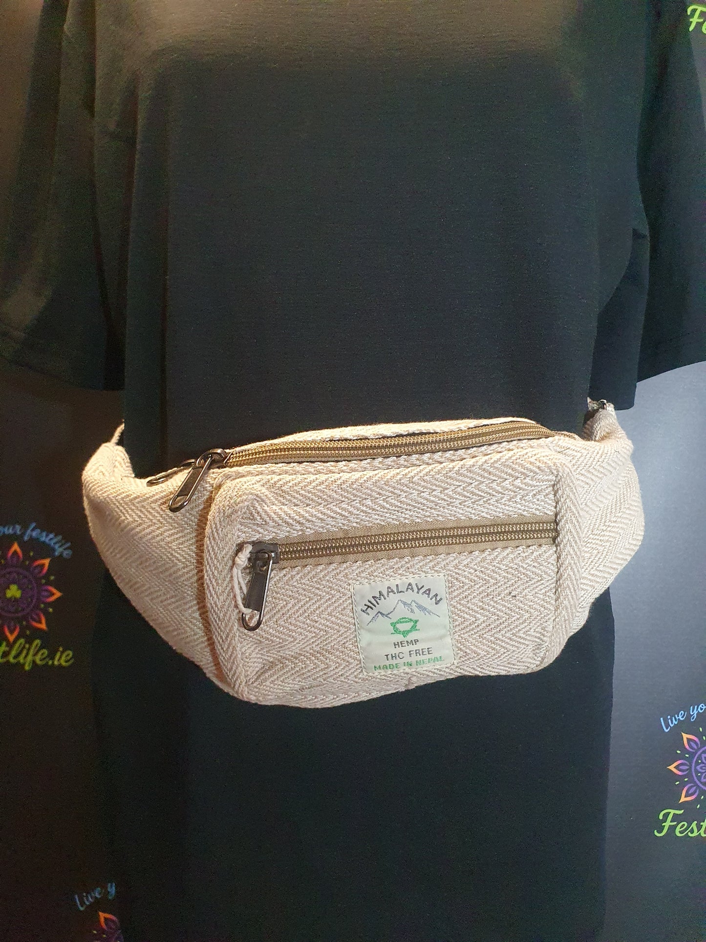 Handmade Hemp Bum Bag - Natural