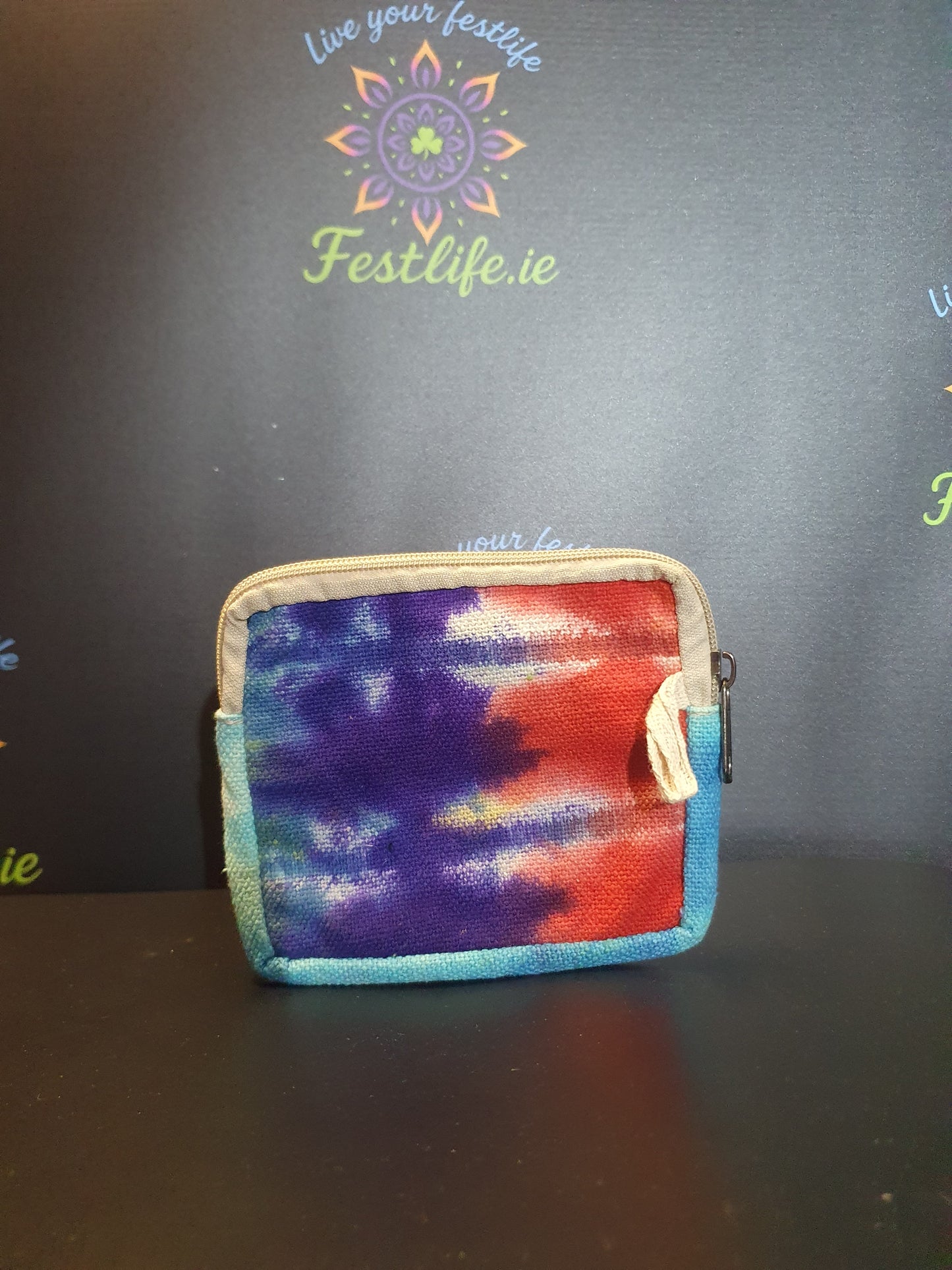 Handmade Hemp Tie-Dye Square Pouch Bag