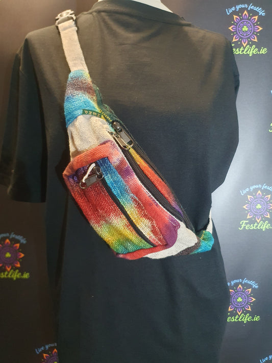 Handmade Hemp Tie-Dye Bum Bag