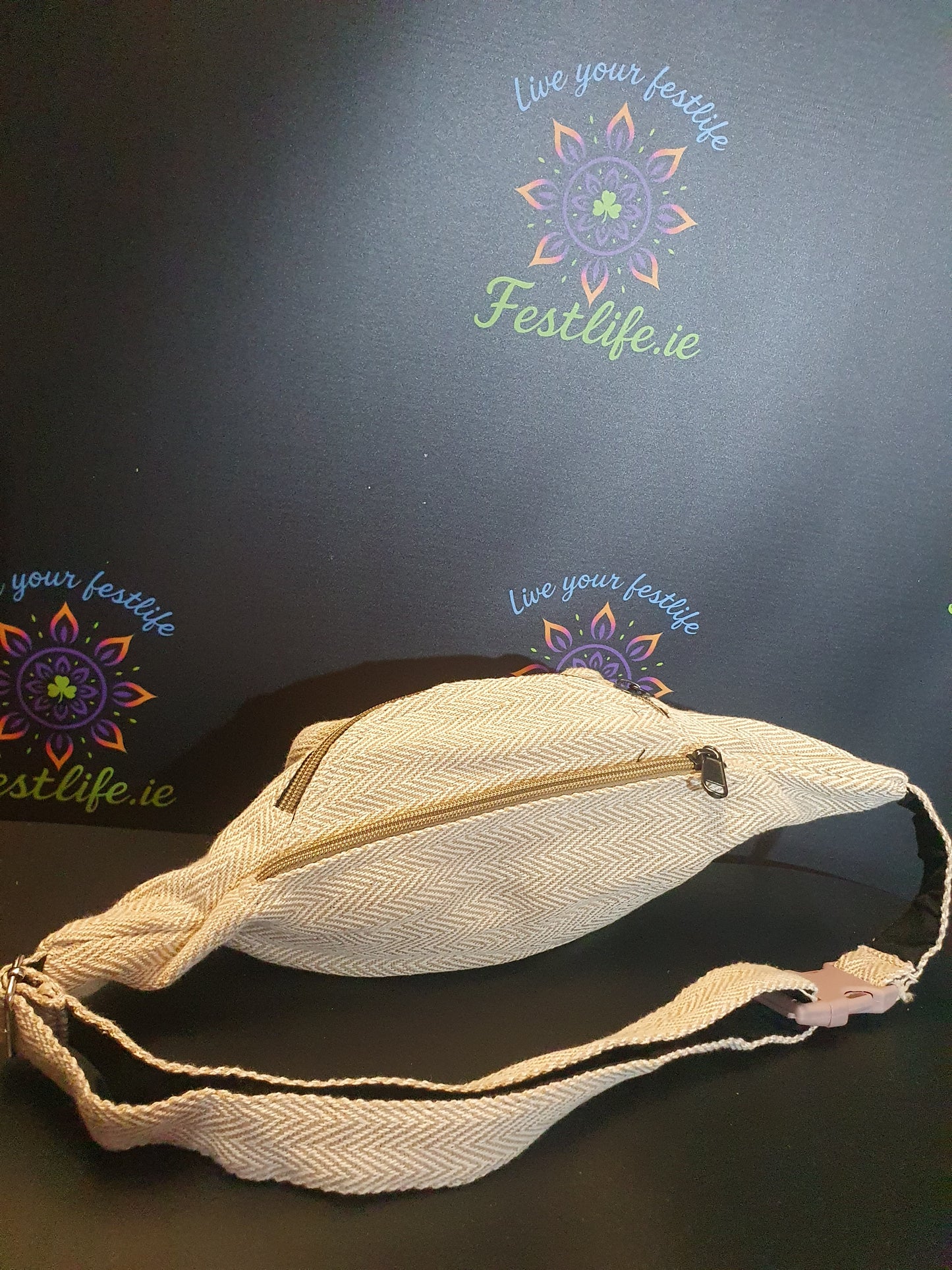 Handmade Hemp Bum Bag - Natural