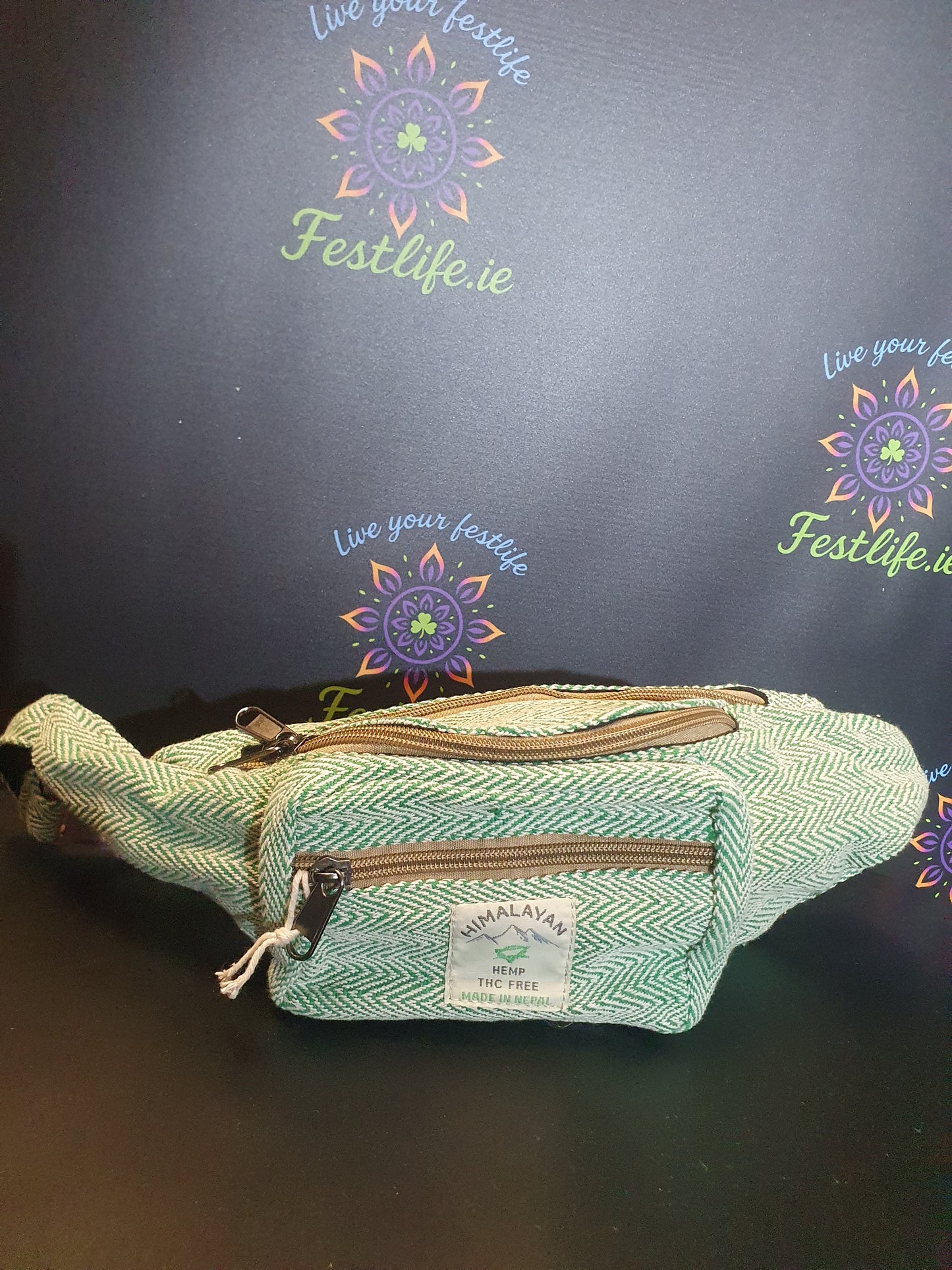 Handmade Hemp Bum Bag - Sage