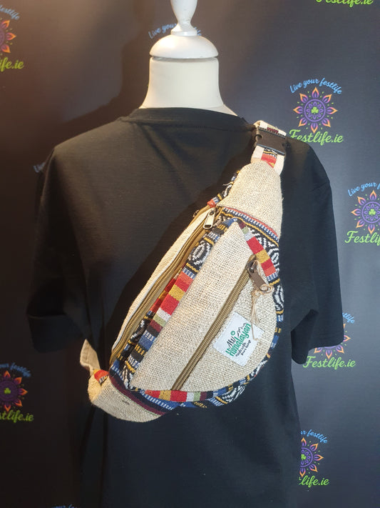 Handmade Hemp & Cotton Bum Bag - Mixed Designs
