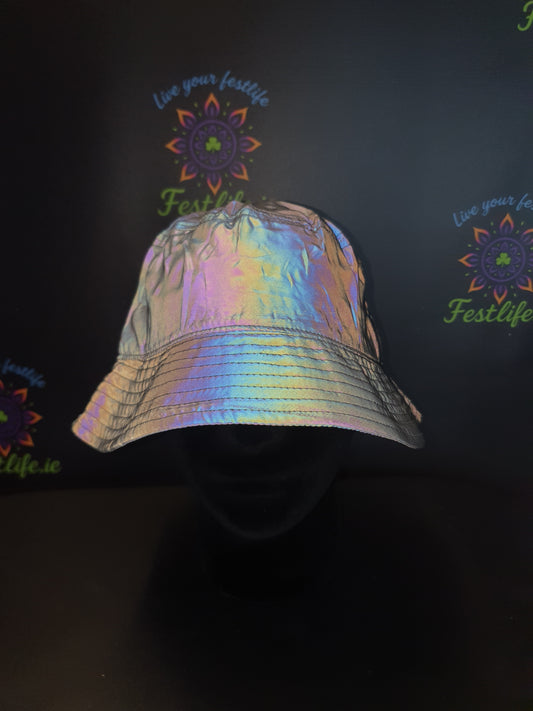 Reflective Flash Reactive Bucket Hat – Luminous Rave Style