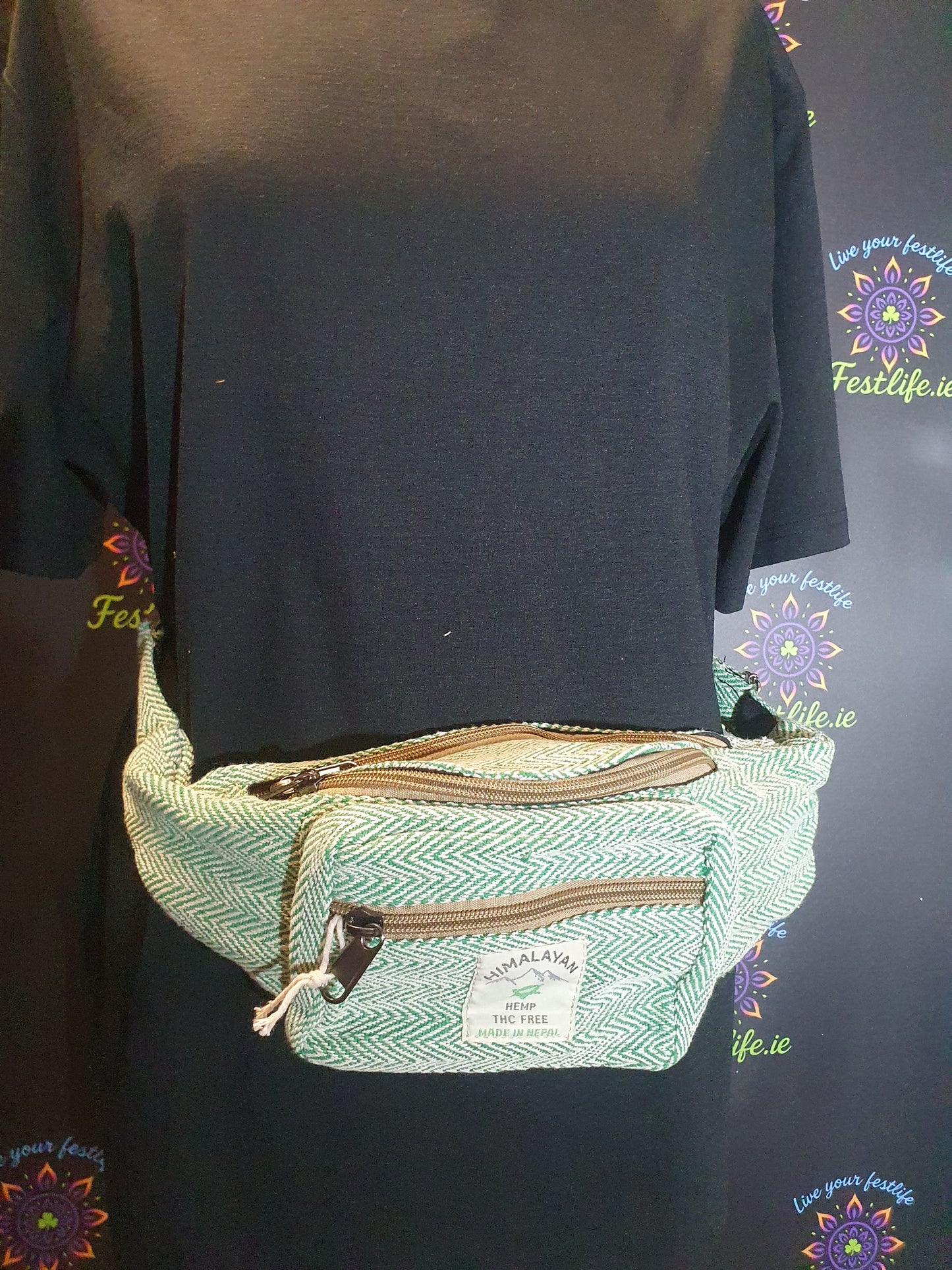 Handmade Hemp Bum Bag - Sage