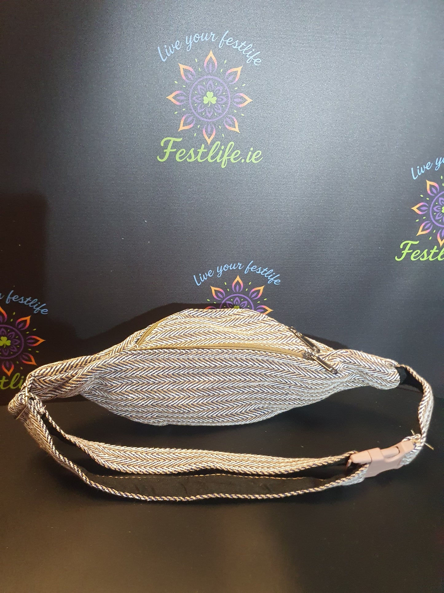 Handmade Hemp Bum Bag - Blue